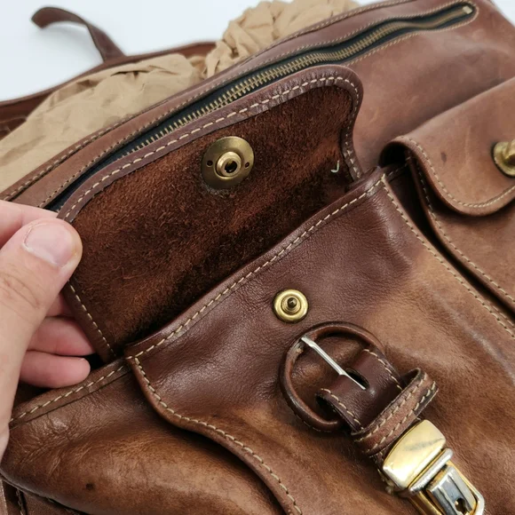 Classic Tan Leather Briefcase - Picture 8 of 16